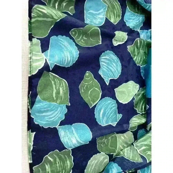 Victoria's Secret Vintage Sz S Shell Print Pajama Top Blouse Blue Gold Label Fun - Picture 9 of 13